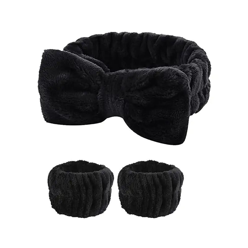Bliss & Bloom 3 Pcs Spa Wristband & Headband, for Washing Face Skin Care.