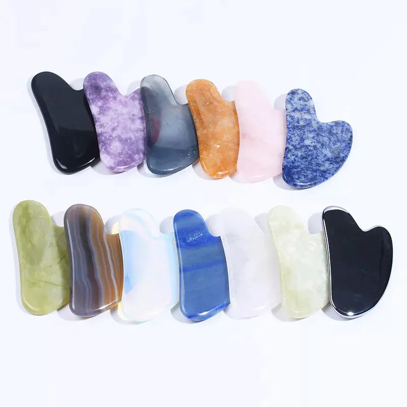 Elegant Skin Natural Jade Gua Sha Facial Massage Tool for Face