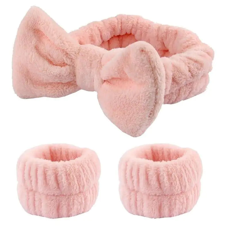 Bliss & Bloom 3 Pcs Spa Wristband & Headband, for Washing Face Skin Care.