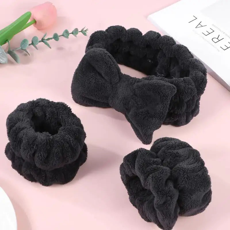 Bliss & Bloom 3 Pcs Spa Wristband & Headband, for Washing Face Skin Care.