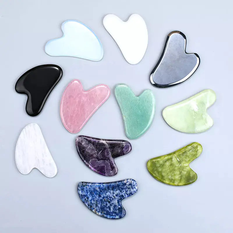 Elegant Skin Natural Jade Gua Sha Facial Massage Tool for Face