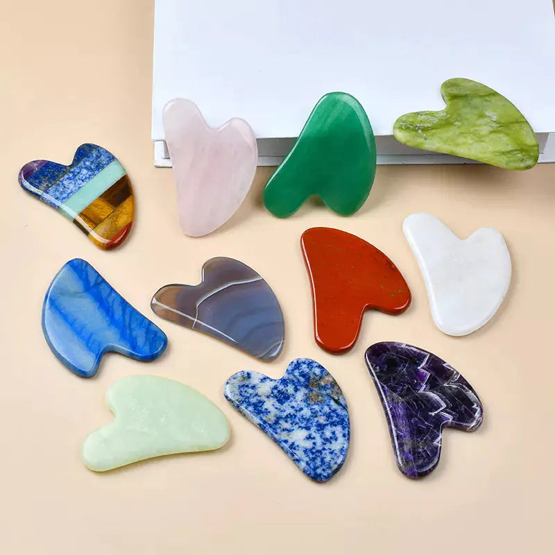 Elegant Skin Natural Jade Gua Sha Facial Massage Tool for Face