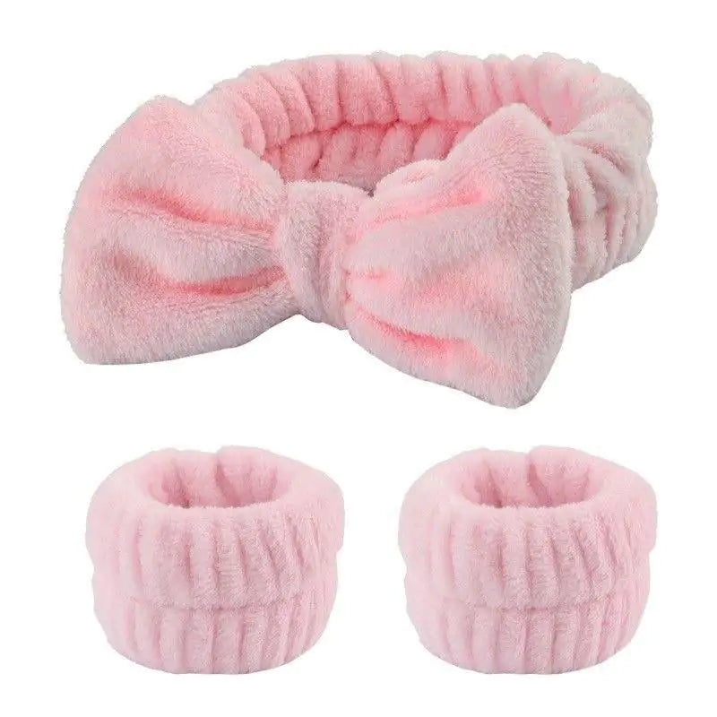Bliss & Bloom 3 Pcs Spa Wristband & Headband, for Washing Face Skin Care.