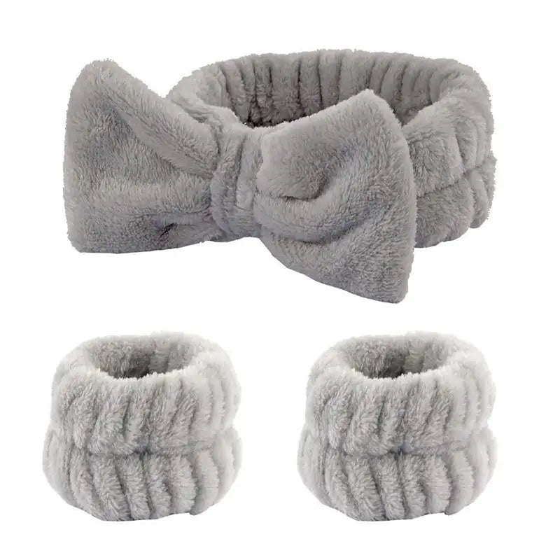 Bliss & Bloom 3 Pcs Spa Wristband & Headband, for Washing Face Skin Care.