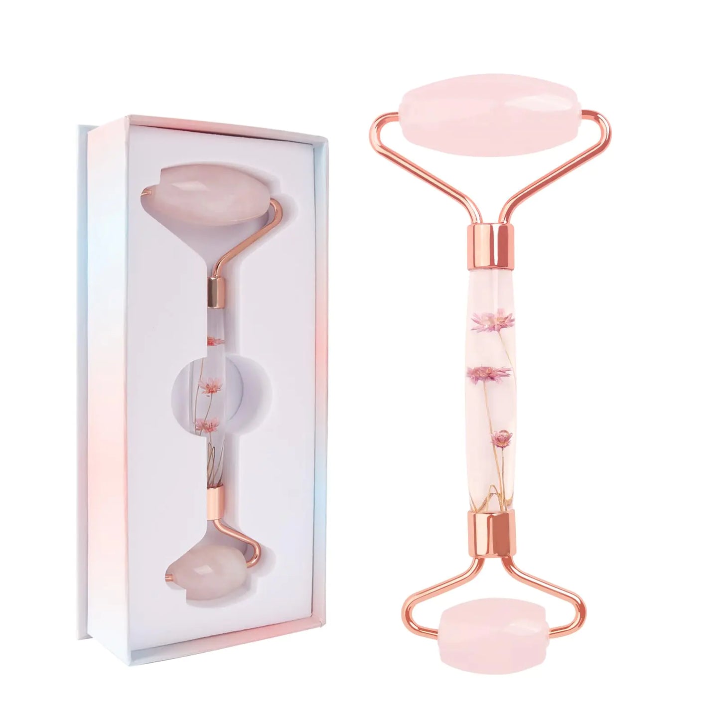 Gua Rose Quartz & Jade Dual Roller: Anti-Aging & Soothing