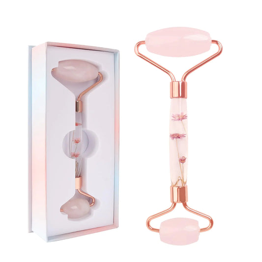 Gua Rose Quartz & Jade Dual Roller: Anti-Aging & Soothing