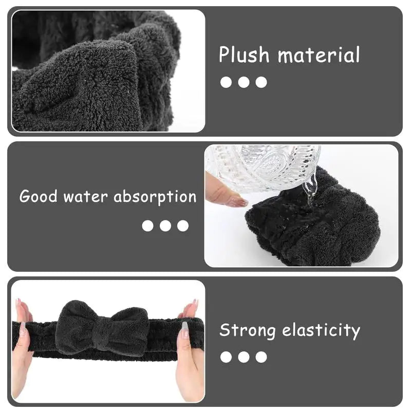 Bliss & Bloom 3 Pcs Spa Wristband & Headband, for Washing Face Skin Care.