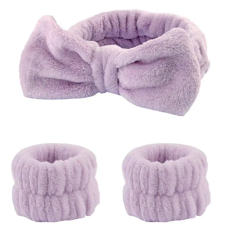 Bliss & Bloom 3 Pcs Spa Wristband & Headband, for Washing Face Skin Care.