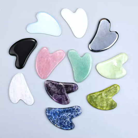 Elegant Skin Natural Jade Gua Sha Facial Massage Tool for Face