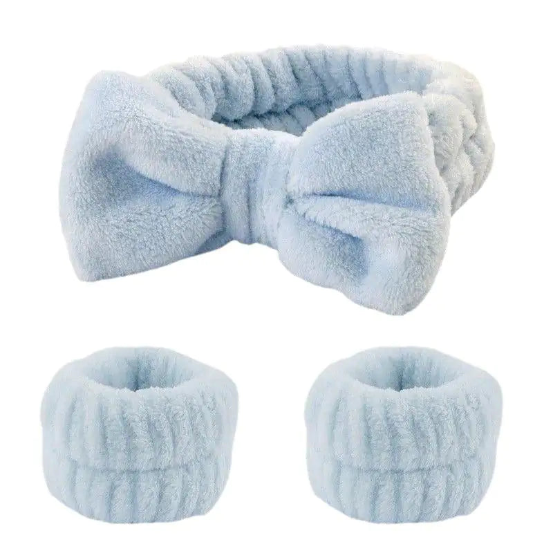 Bliss & Bloom 3 Pcs Spa Wristband & Headband, for Washing Face Skin Care.